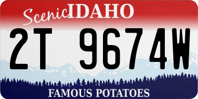 ID license plate 2T9674W