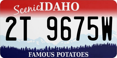 ID license plate 2T9675W
