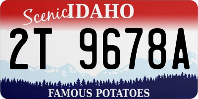 ID license plate 2T9678A
