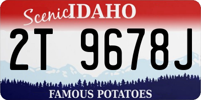 ID license plate 2T9678J