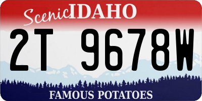 ID license plate 2T9678W