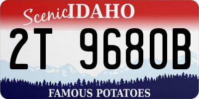 ID license plate 2T9680B