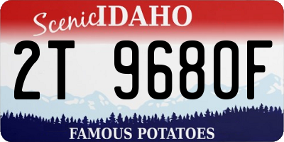 ID license plate 2T9680F