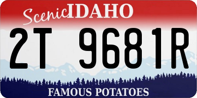 ID license plate 2T9681R