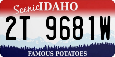 ID license plate 2T9681W