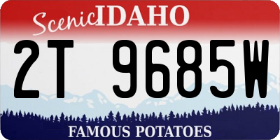 ID license plate 2T9685W