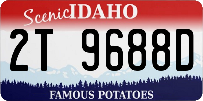 ID license plate 2T9688D