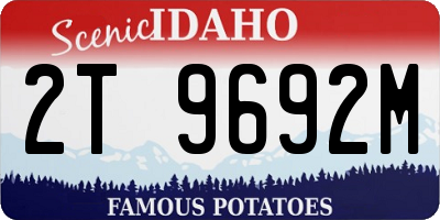 ID license plate 2T9692M