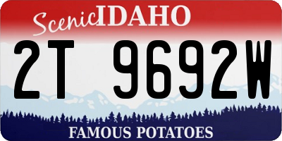 ID license plate 2T9692W