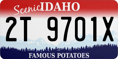 ID license plate 2T9701X