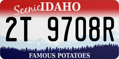 ID license plate 2T9708R