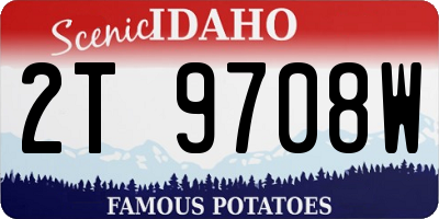 ID license plate 2T9708W