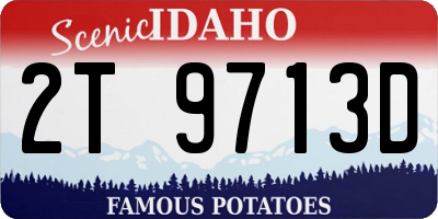 ID license plate 2T9713D