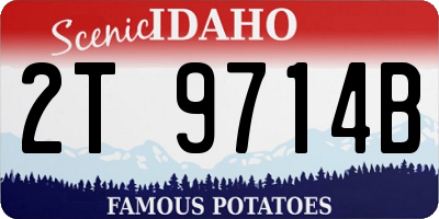 ID license plate 2T9714B