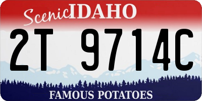 ID license plate 2T9714C