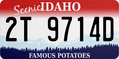 ID license plate 2T9714D