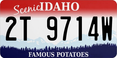 ID license plate 2T9714W