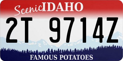 ID license plate 2T9714Z