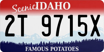 ID license plate 2T9715X