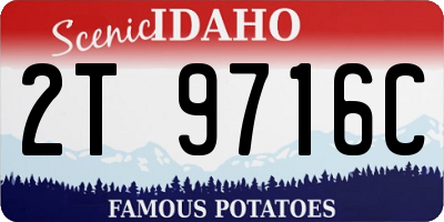 ID license plate 2T9716C