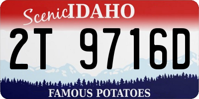 ID license plate 2T9716D
