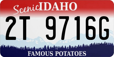 ID license plate 2T9716G