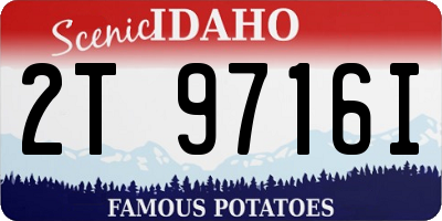 ID license plate 2T9716I