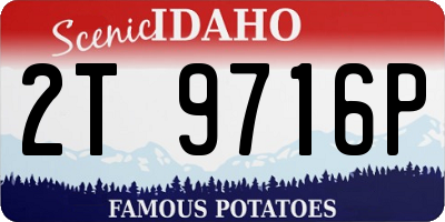 ID license plate 2T9716P