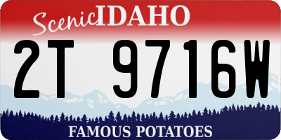 ID license plate 2T9716W