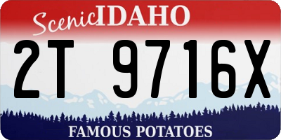 ID license plate 2T9716X