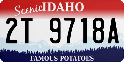 ID license plate 2T9718A