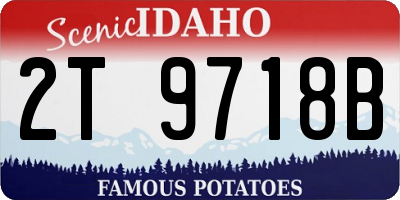 ID license plate 2T9718B