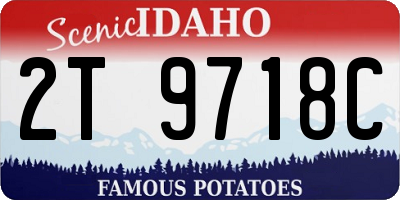 ID license plate 2T9718C