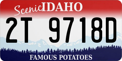 ID license plate 2T9718D