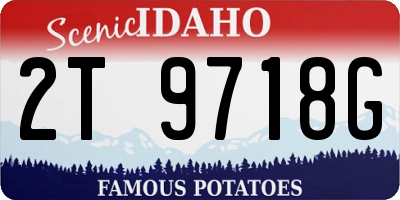 ID license plate 2T9718G