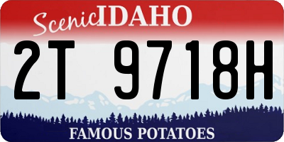 ID license plate 2T9718H