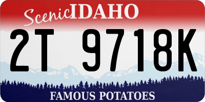 ID license plate 2T9718K