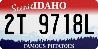 ID license plate 2T9718L