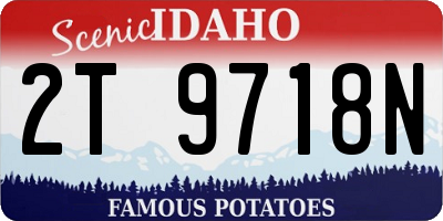 ID license plate 2T9718N