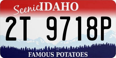 ID license plate 2T9718P