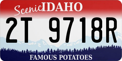 ID license plate 2T9718R