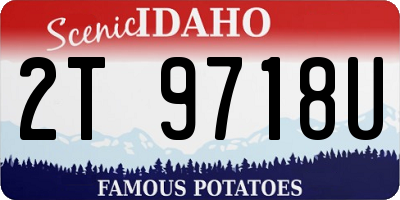 ID license plate 2T9718U