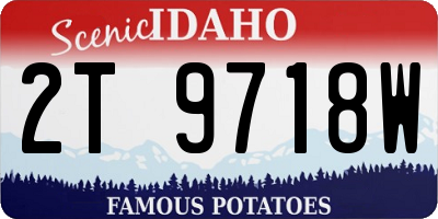 ID license plate 2T9718W