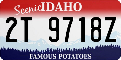 ID license plate 2T9718Z