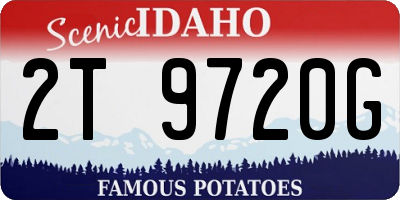 ID license plate 2T9720G