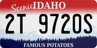 ID license plate 2T9720S