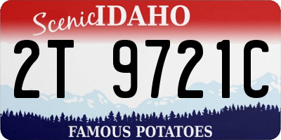 ID license plate 2T9721C