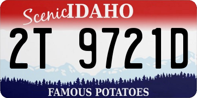 ID license plate 2T9721D