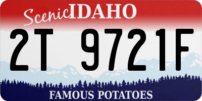 ID license plate 2T9721F