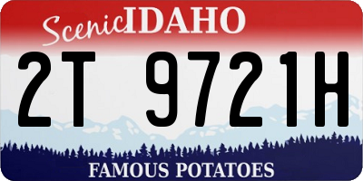 ID license plate 2T9721H